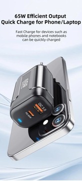 USLION 65W GaN USB C Зарядное устройство для ноутбука Ipad Мобильный телефон PD Быстрая зарядка USB-C