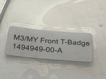 Эмблема Tesla 3 Y MASK LOGO CHROME 1494949-00-A НОВИНКА