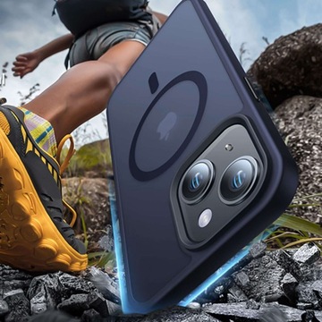 ТОНКИЙ ЧЕХОЛ MAG SAFE HYBRID ARMOR CASE ДЛЯ APPLE IPHONE 15 ТЕМНО-СИНИЙ