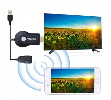 АДАПТЕР ДЛЯ ПОТОКОВОГО ТЕЛЕВИЗОРА DONGLE SMART HDMI WIFI DLNA ANYCAST AIRPLAY