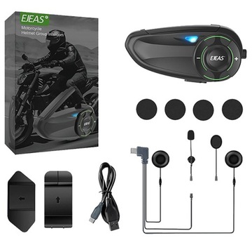 EJEAS Q8 INTERKOM MOTOCYKLOWY IP67 DO 1000M MAX 6 OSÓB MESH BT5.1 APLIKACJA