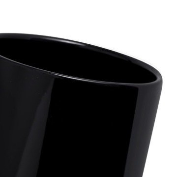 Вазон для цветов, керамическая крышка, цилиндр, 20х20 см, черный