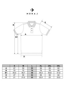 KOSZULKA MĘSKA POLO BAWEŁNA 100% PREMIUM BEZ WZORU KLASYCZNA MORAJ 2XL