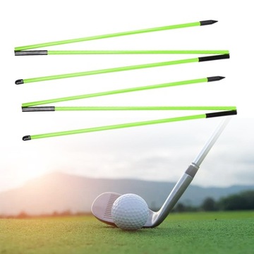 2 шт. клюшки для гольфа, тренажер для качелей для гольфа, складные палки для выравнивания, зеленый цвет