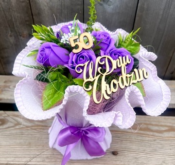 Pachnący Bukiet Mydlany z RĘCZNIKÓW Kwiaty Róże Mydlane Prezent na Urodziny