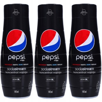 3x SYROP SODA STREAM PEPSI MAX BEZ CUKRU 440 ML