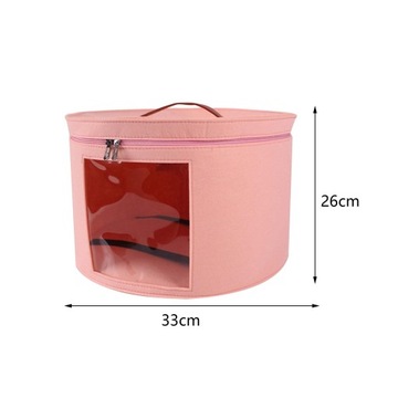 Шляпная коробка Складной контейнер для хранения Шляпная коробка для хранения Круглые шляпные коробки Розовый 33x26см