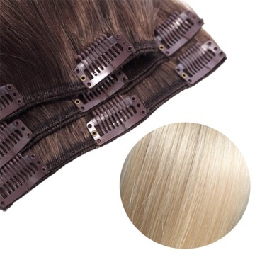 WŁOSY DOCZEPIANE CLIP IN 40cm NATURALNE MOVITO#613