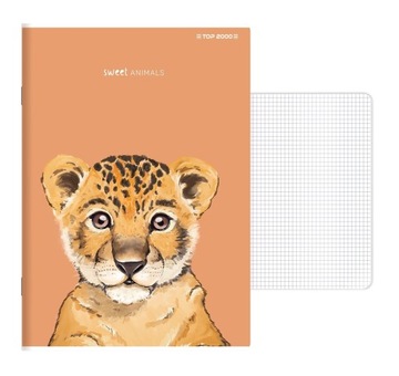 Zeszyt w kratkę A6 Top-2000 400169485 Animal Top 32 kartki pomarańczowy