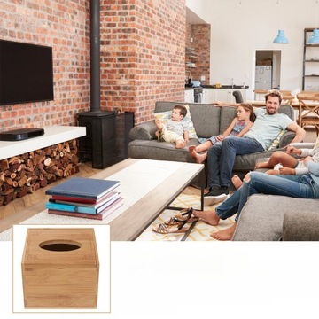 1 шт. ДЕРЕВЯННАЯ КОРОБКА ДЛЯ КВАДРАТНЫХ БАМБУКОВЫХ БУМАЖНЫХ САЛФЕТОК