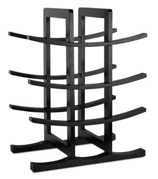 DREWNIANY STOJAK NA WINO BUTELKI REGAŁ PÓŁKA LOFT CZARNY BAMBUSOWY