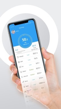 АНАЛИТИЧЕСКАЯ ШКАЛА ПРИЛОЖЕНИЕ SMART ДЛЯ ВАННОЙ КОМНАТЫ ДЛЯ Android/iOS BLUETOOTH SLIM