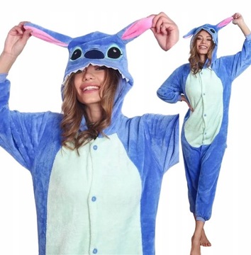 PIŻAMA STITCH STICH DRES ONESIE KIGURUMI KOMBINEZON PRZEBRANIE - S