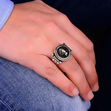 925K Lion Design Silver Men's Ring Handcrafted Symbol of Strength