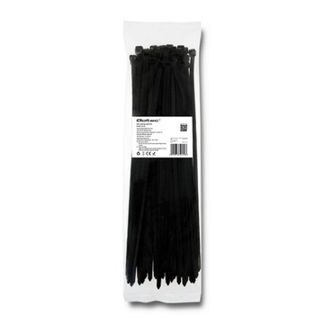 Qoltec Opaska zaciskowa 7.2*350mm Nylon UV Czarna