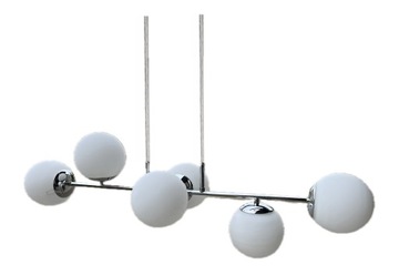 LAMPA WISZĄCA SUFITOWA ŻYRANDOL 6 CHROM KULE LED