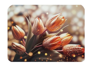 Podkładka, mata na stół, Złote tulipany, 40x30cm