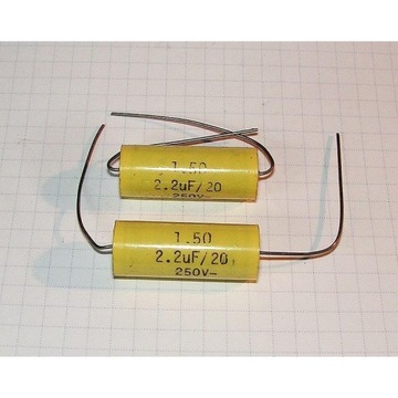 Kondensator foliowy 2.2uF 250V 20% 50MKT osiowy x2