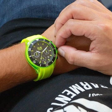 Ice-Watch ICE chrono męski zegarek chrono z silikonowym paskiem żółty neon
