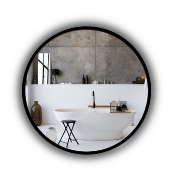 LUSTRO PODŚWIETLANE OKRĄGŁE W RAMIE LOFT śr 60 CM