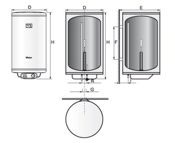 Электрический обогреватель Mister 120L 1,5 кВт Uniwer Emalia