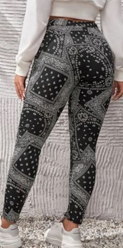 SHEIN LEGGINSY PLUS SIZE CZARNE WE WZORY 48 V3D