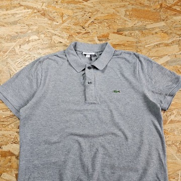 Koszulka Polo T-shirt LACOSTE Nowy Model Szara Męska Casual 5 / L