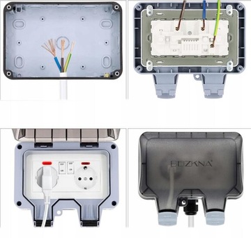 Двойная герметичная розетка с дымозащитной крышкой IP66
