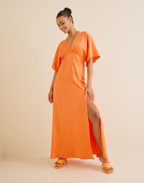 Vero Moda qck sukienka maxi satynowa rozcięcie S NG5