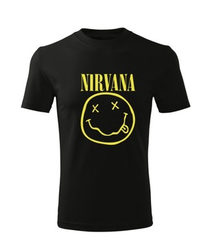 Koszulka T-shirt męska D484 NIRVANA NIRWANA czarna rozm 3XL