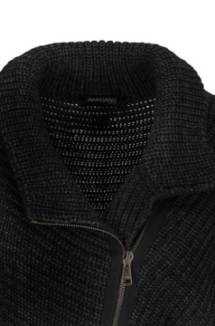 Sweter GUESS MARCIANO kardigan wełniany czarny długi r 1 XS