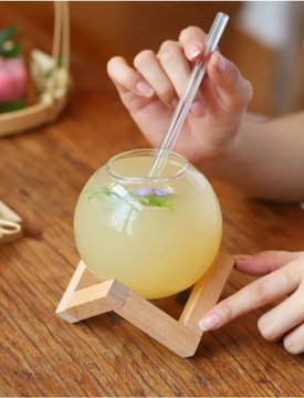 Moon Cup Round Ball Glass Ice Hockey Cup Atmosphere Glass Coffee Cup Bevera