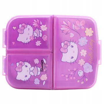 ŚNIADANIÓWKA z przegródkami trzykomorowa lunchbox HELLO KITTY kotek