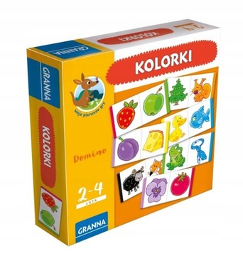 GRA EDUKACYJNA DOMINO OBRAZKOWE KOLORKI OD 2 LAT