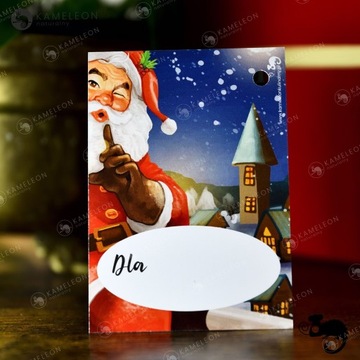 Рождественский ПОДАРОЧНЫЙ БИЛЕТ Открытка Рождественская открытка САНТА-КЛАУС с ПОДАРКАМИ х10