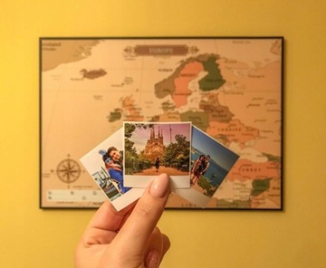 Карта мира - пробка для обозначения СИНИХ путешествий