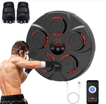 TRENAŻER DO BOKSU MUZYCZNA MASZYNA BOKSERSKA TRENINGOWA BLUETOOTH 9 BIEGÓW