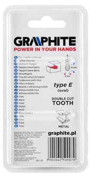 Frez do metalu OWALNY 6x10mm TYP E GRAPHITE