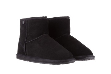 Śniegowce Emu Wallaby Mini Teens Black Czarne Skóra Naturalna r.37