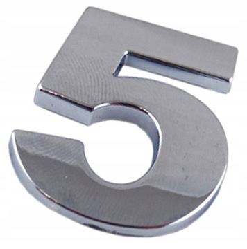 V5R93 EMBLEMAT CYFRA CYFRY LITERA LITERKA CHROM 5