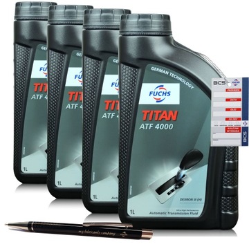 4 LITRY FUCHS TITAN ATF 4000 - OLEJ DO AUTOMATYCZNYCH SKRZYŃ BIEGÓW - 4L
