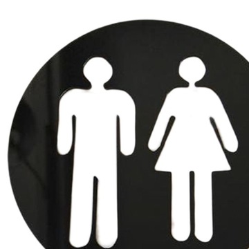 Naklejki na WC Naklejka na drzwi toalety Mężczyźni Kobiety do Wc Czarna