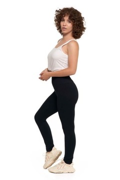 LEGGINSY DAMSKIE GETRY Z WYSOKIM STANEM LEGINSY MORAJ CZARNE KRYJĄCE L/XL