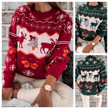 SWETER ŚWIĄTECZNY ZESTAW DLA PAR ŚWIĄTECZNE WZORY