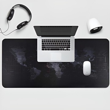 GAMINGOWA PODKŁADKA POD MYSZ NA BIURKO XXL 80X30 DUŻA MAPA ŚWIATA