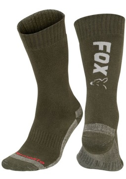 CIEPŁE, SZYBKOSCHNĄCE SKARPETY FOX THERM SOCK GREEN SILVER ROZM. 40 - 43