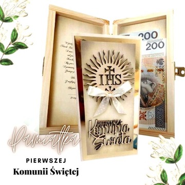 PAMIĄTKA Pierwszej Komunii Świętej - pudełeczko na gotówkę !