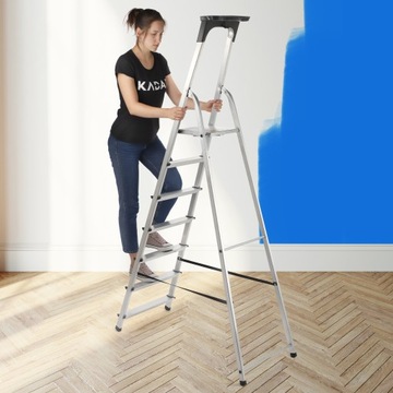 ЛЕСТНИЦА АЛЮМИНИЕВАЯ ДЛЯ ДОМА 7 СТУПЕНЕЙ + КРЮК 125 кг