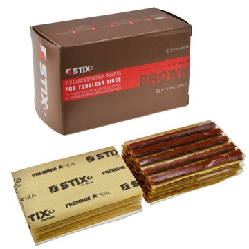 SZNURY BUTYLOWE BRĄZOWE 6MM DO NAPRAWY OPON O DŁUGOŚCI 10CM STIX 50 SZT.