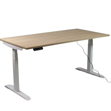Biurko do domu biura CMB 160 x 80 białe dąb amber elektryczne pamięć